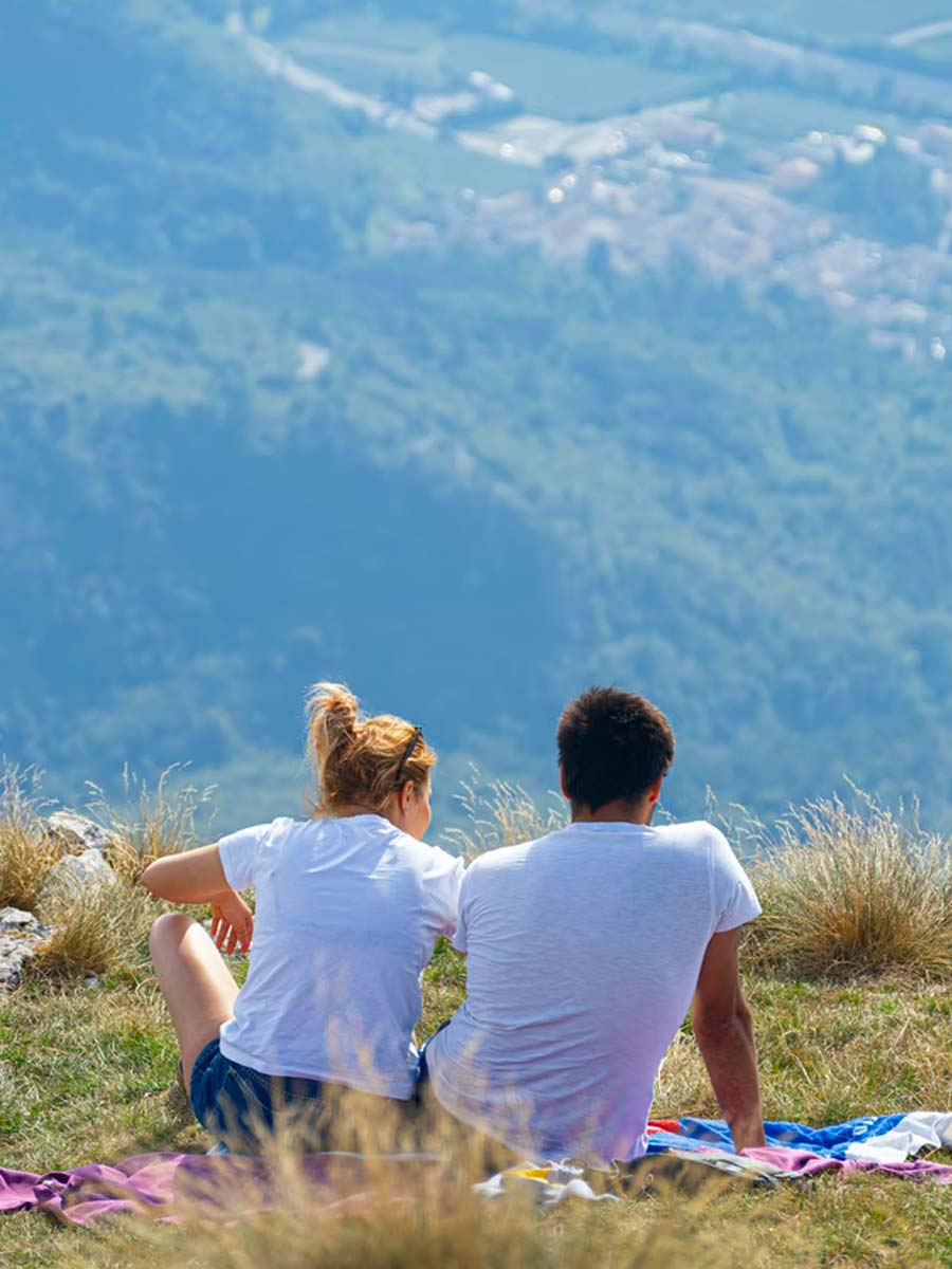 couple on picnic blanket