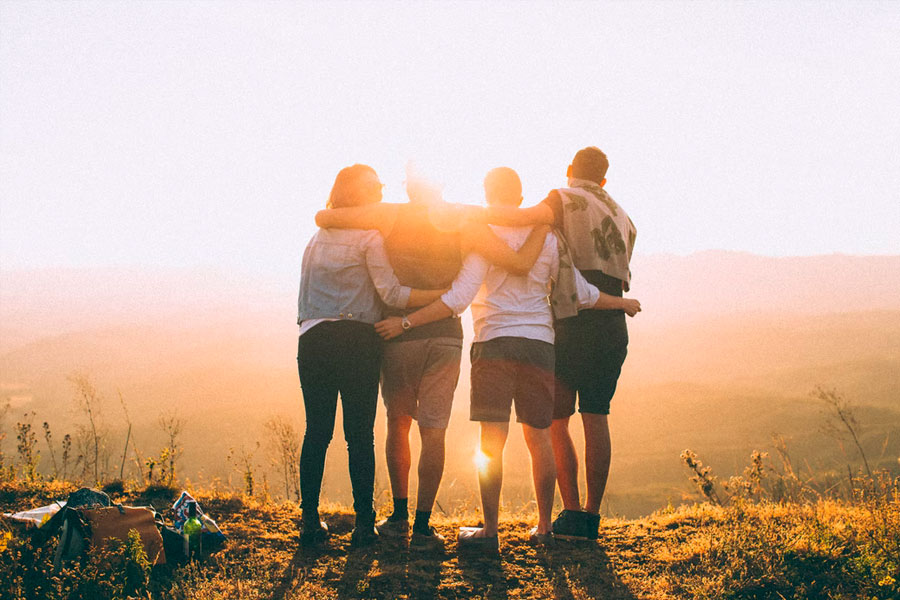 teenagers hiking