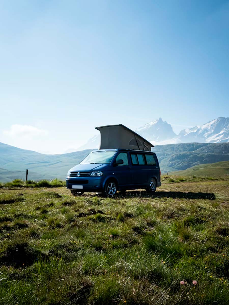 van with roof tent